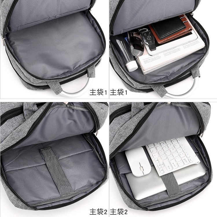 Backpack male double-shouldered computer business leisure work travel kit for female male students with high-capacity school bags