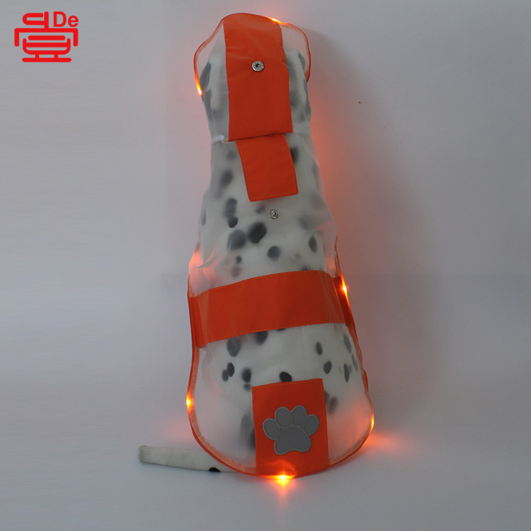 Đèn LED phát sáng áo mưa, áo choàng lông chó trong suốt, áo chống nắng, áo mưa nhẹ.