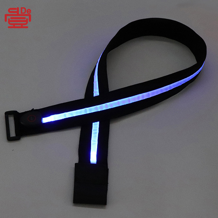 Thắt lưng đèn LED, USB sạc đèn LED, thắt lưng dây an toàn phẳng, ban đêm chạy hệ thống báo động chớp nhoáng.