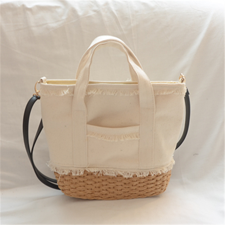 New canvas, wrapping, paper ropes to take over the handbag, a short bag, a single shoulder bag.
