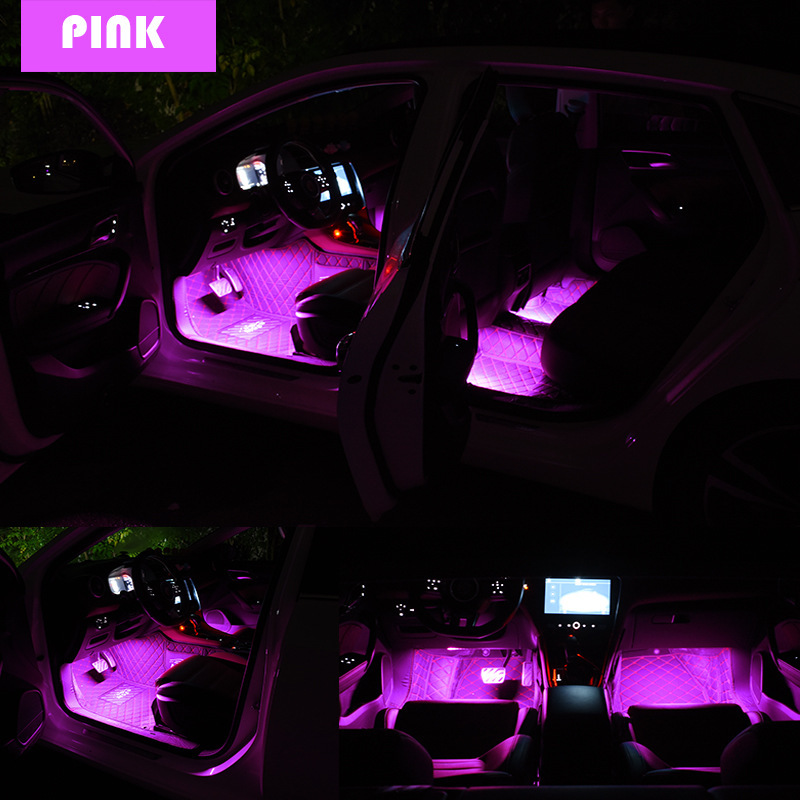 Cross-border supply of car LED airlights, two to four coloured foot-floor airlights, decorative colours