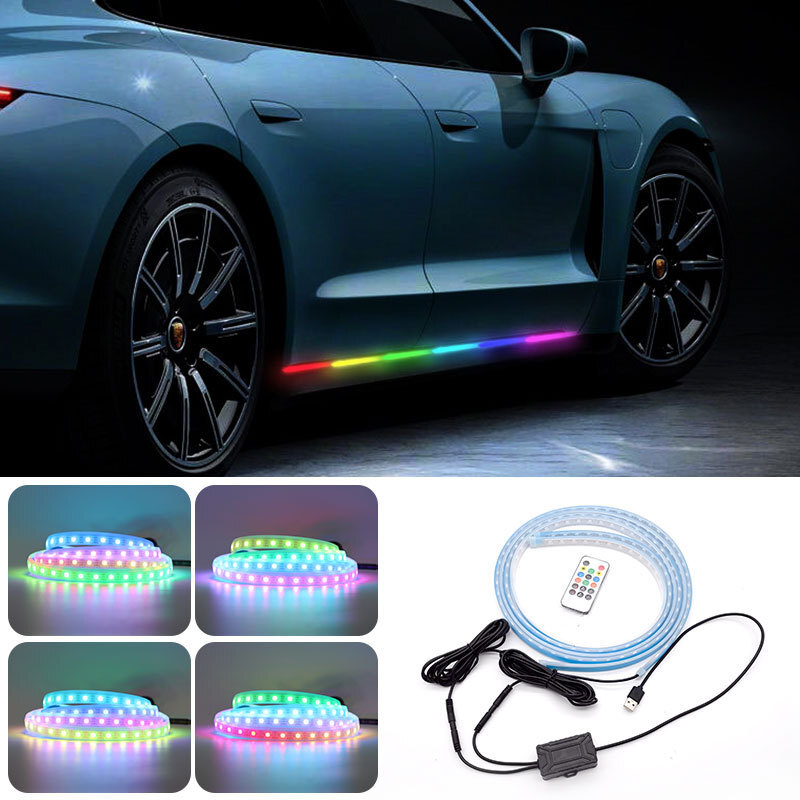 LED door-flowing lights, seven colour-controlled air-respiratory running horse-side skirts, changing air-lighted car decorating lights.