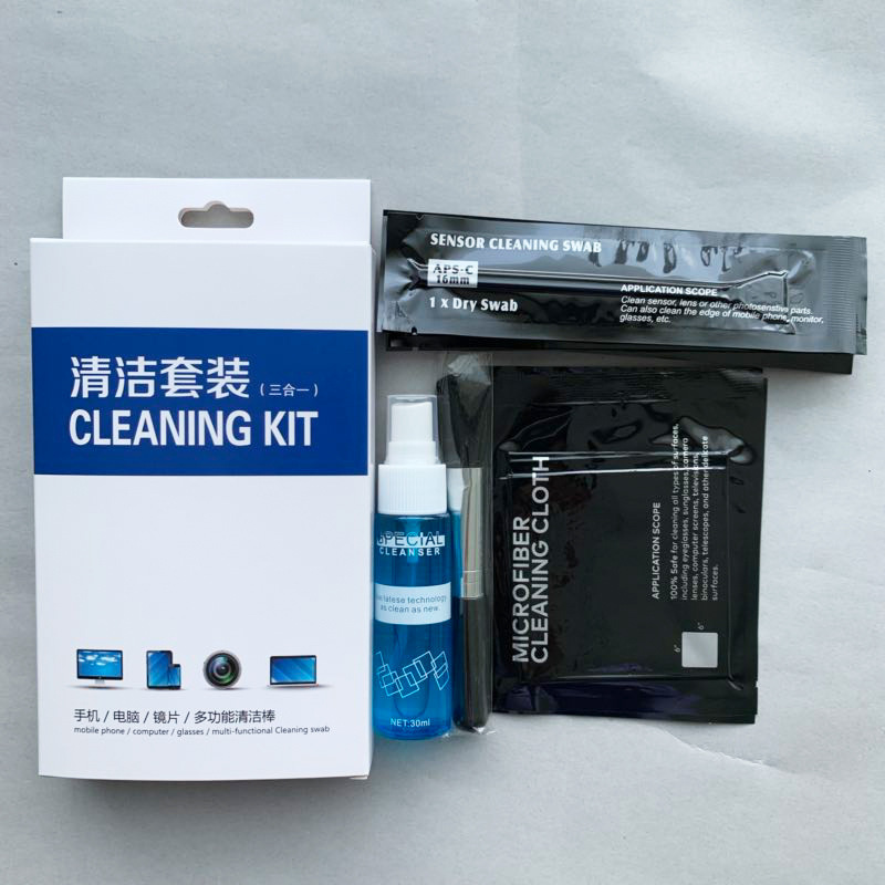 Digital clean-up package with a single back camera camera and a computer screen clean-up package