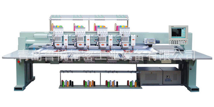多頭高速鏈式毛巾平繡混合電腦繡花機