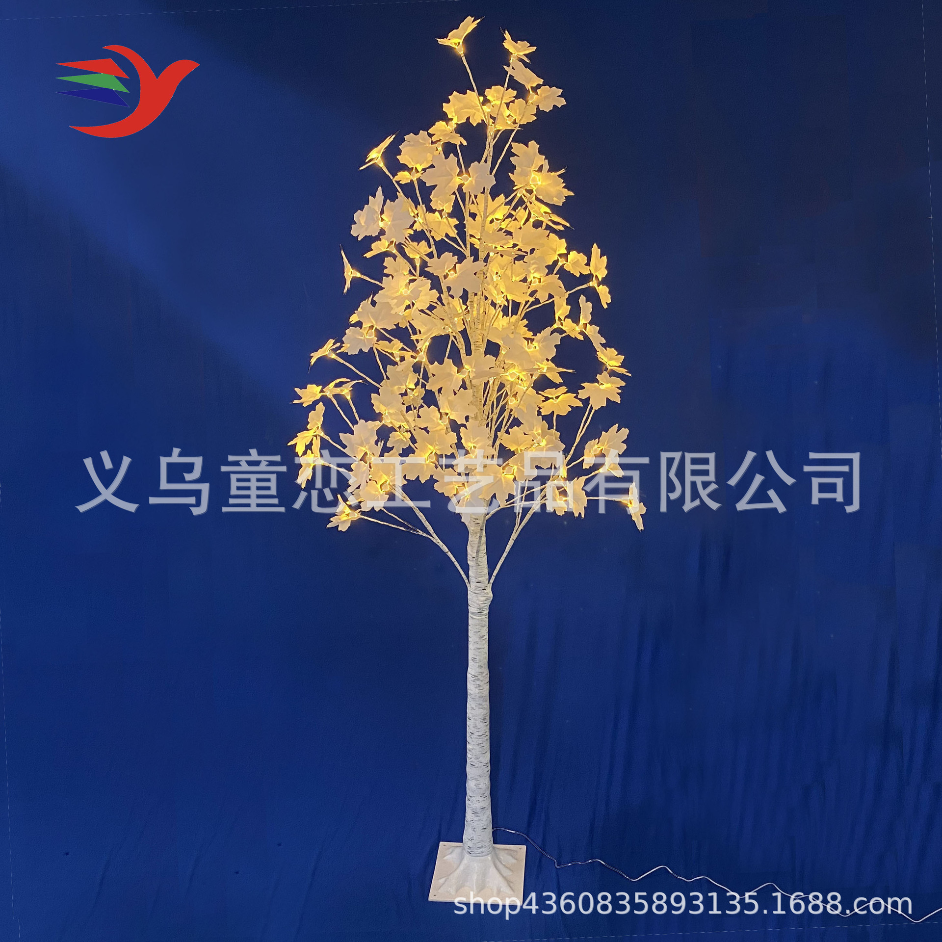 A white PVC imitation of white twig LED lanterns, DIY decorated tree home in the mall.