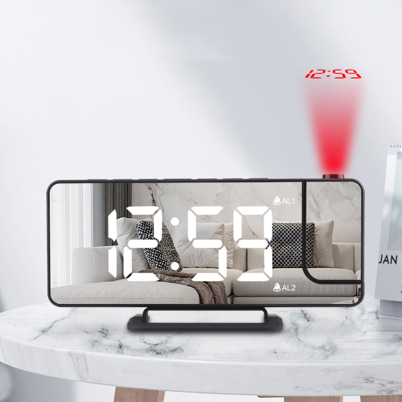 The new projection clock, the home displays the electronic clock on a simple screen LED, the home chargeable USB digital alarm clock.