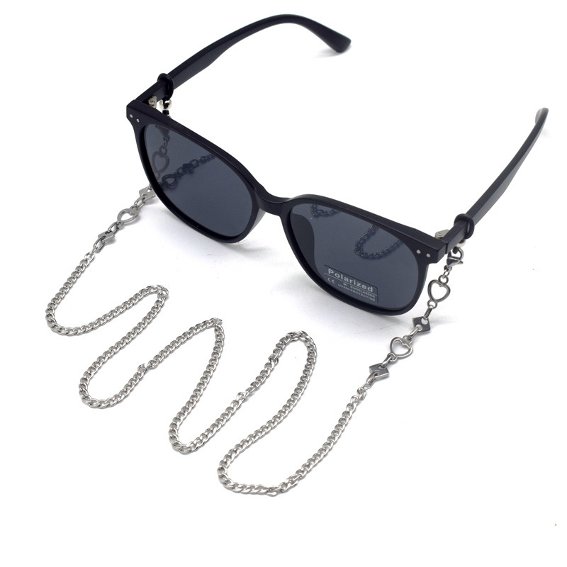 Europe and America cross-border chain carbon steel with the same tide of love and empty sunglasses with the 75CM chain