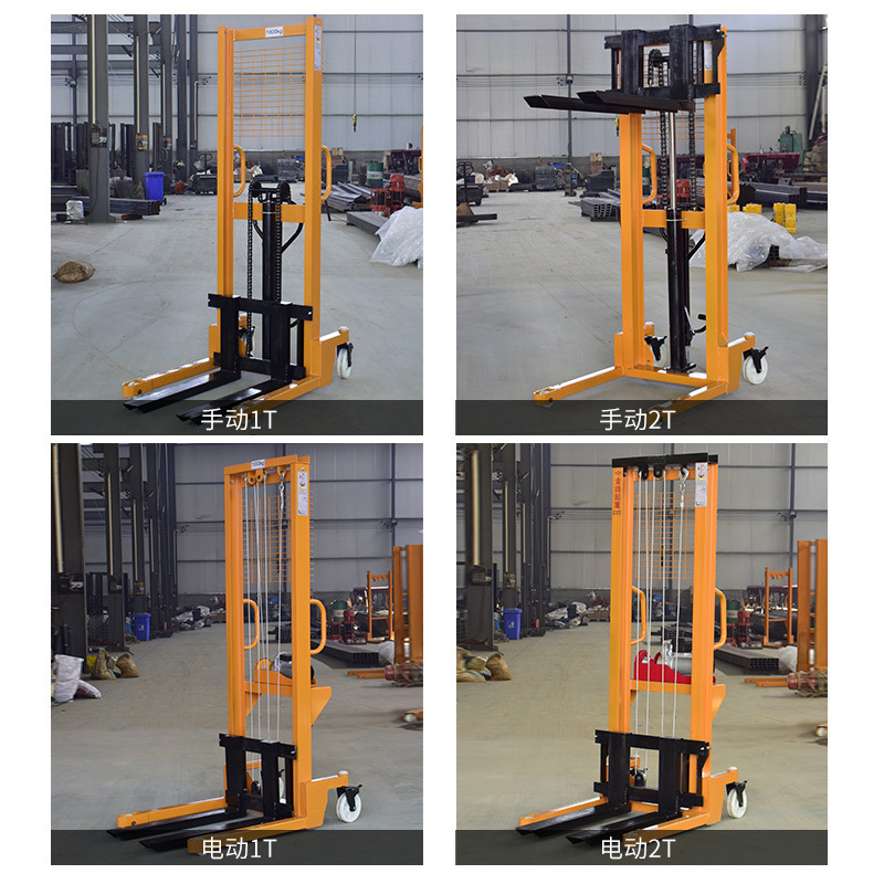 1 ton of manual hydraulic piles and 1 ton of electric piles and 1 ton of manual hydraulic piles and forklifts