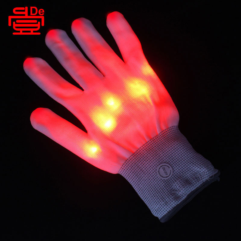 LED Gloves Gloves Vũ hội hóa trang, găng tay 7 màu Halloween, trang phục, găng tay ánh đêm.