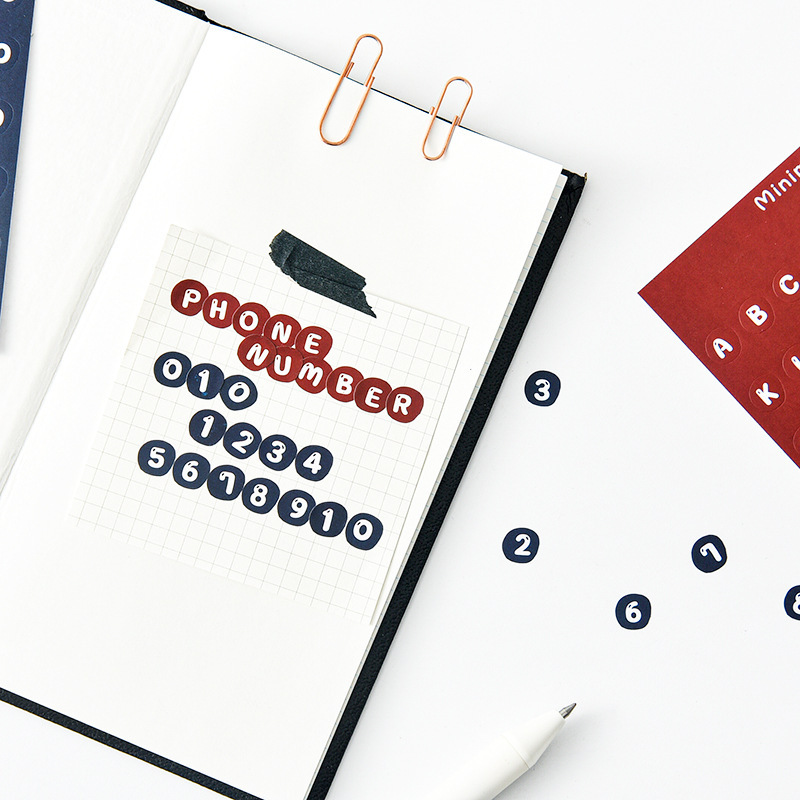Chữ số AGUU và chữ cái Hàn Quốc Insphorous cardsticker.