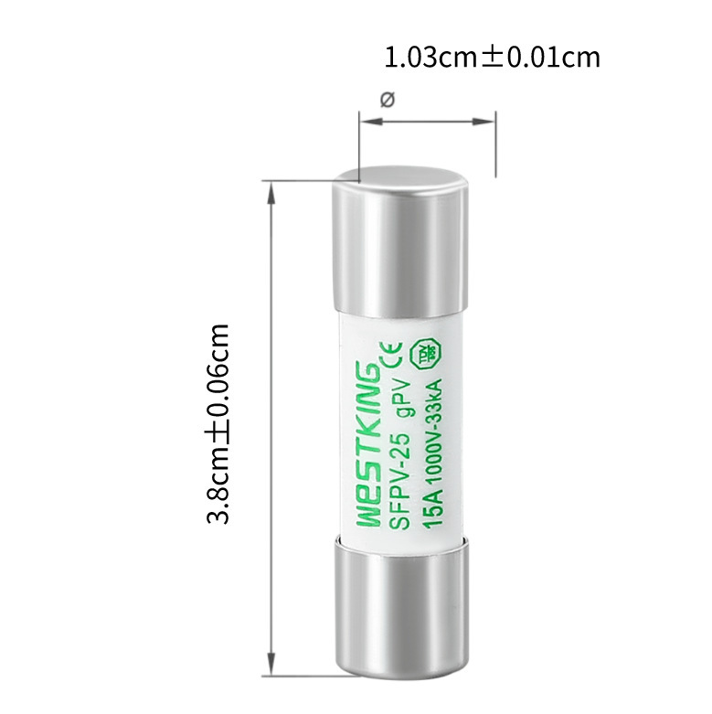 Solar 1000VDC PV Fuse link 10x38mm gPV6A8A10A12A15A20A30A32A