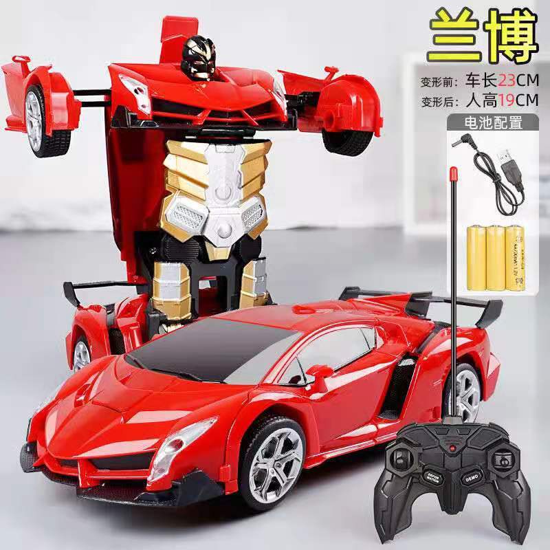 Net-red gesture remote-controlled car deformation robot Rambo, child car deformation toy.