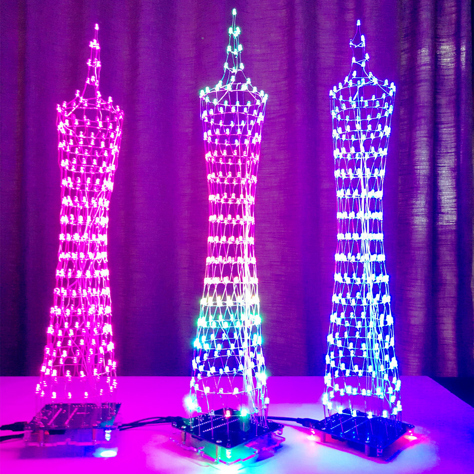 Photocube package 7 Colour Guangzhou Tower package up to create bulk (without shell) along electron DEY