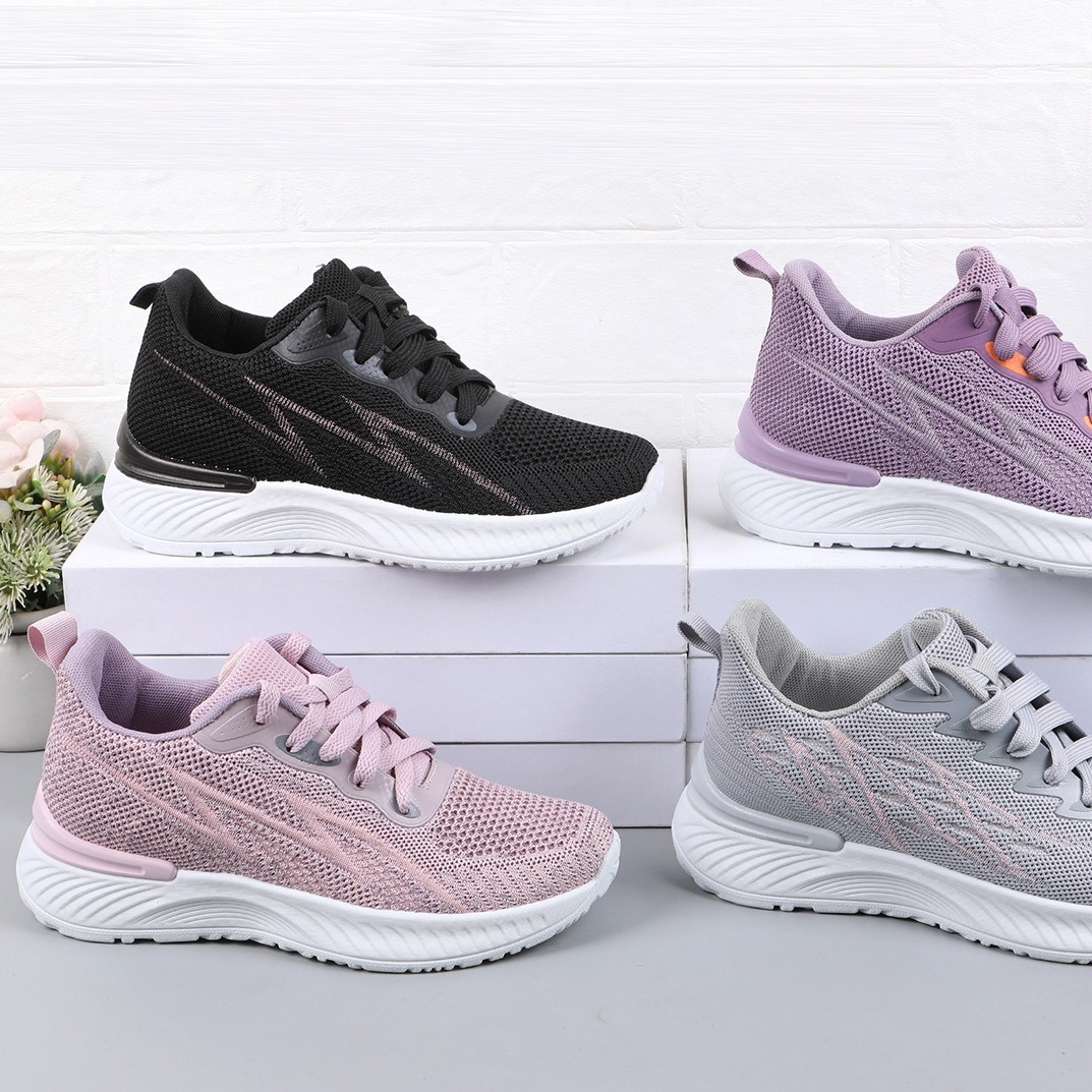 Flying-weave sports shoes women's factory customises Fashion-to-Fashion Foreign Trade Export women's shoes for distribution in autumn 2024