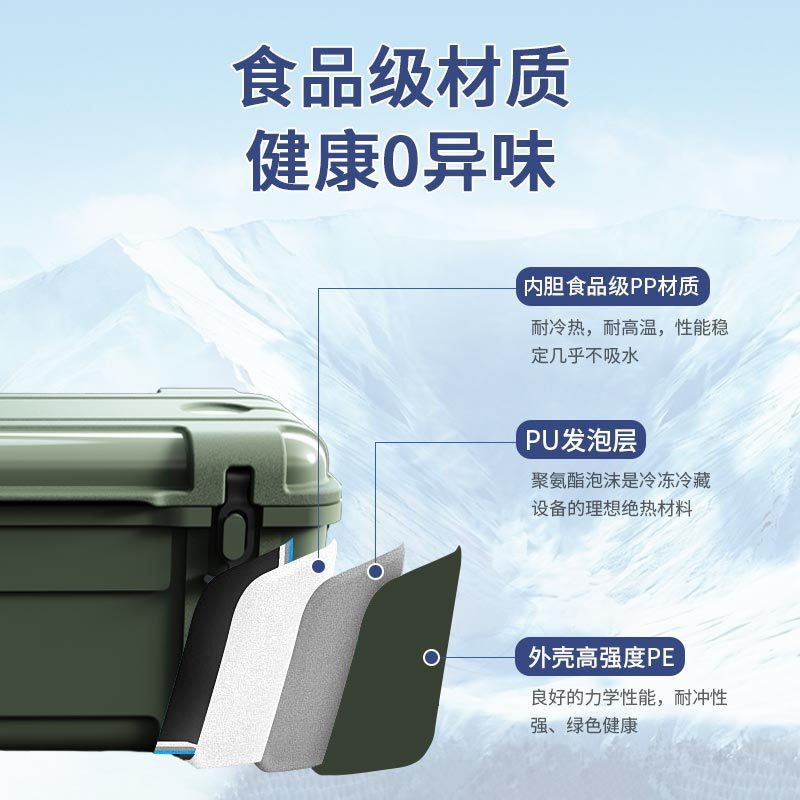 Tuỳ chỉnh 25 lít thức ăn ngoài trời trong hộp cắm trại xách tay đựng ô-liu xanh lá cây