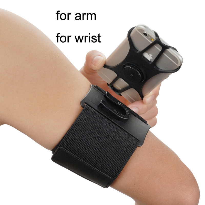 360° rotation to remove the arm bag of the sports mobile and the wristband, two-fold, running and riding mobile phone stand.