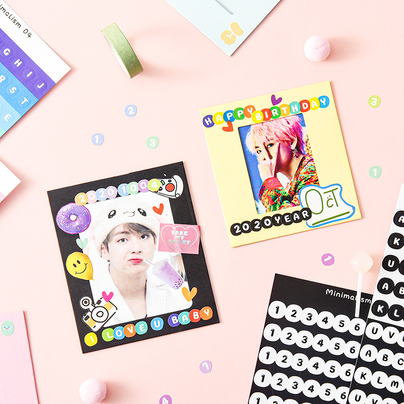 Chữ số AGUU và chữ cái Hàn Quốc Insphorous cardsticker.