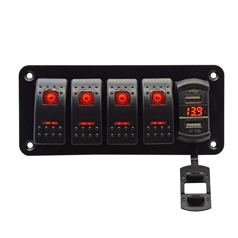 Wreck switch combination car led-lighter worklight control button for waterproofing