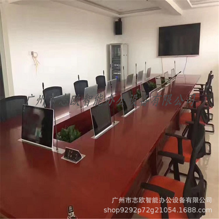 Paperless conference system terminal super thin liquid crystal-screened microphone hidden lift to conference table factory