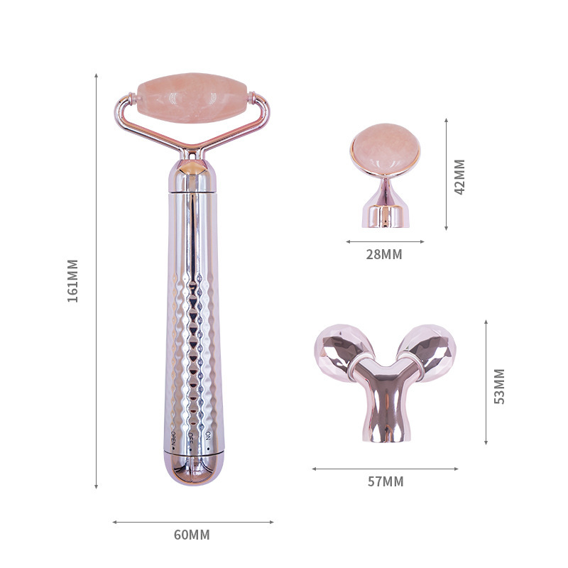 廠家直銷 玉石滾輪按摩棒臉部電動按摩精華導入儀 瘦臉儀 震動 家