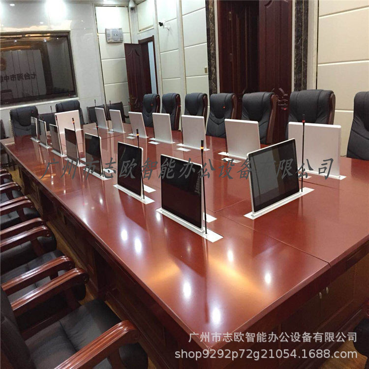 Paperless conference system terminal LCD hidden elevator monitor hides elevators