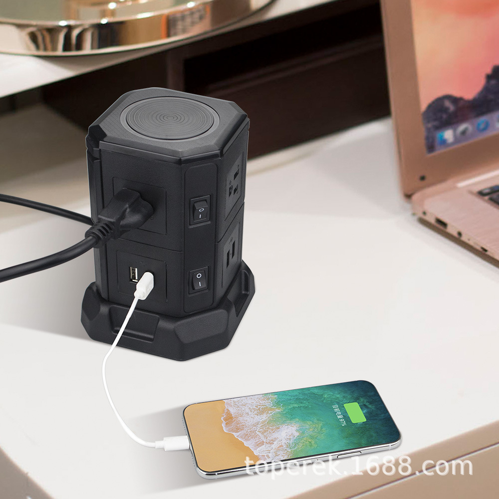 Phích cắm dọc American Plug-in cho phích cắm sạc USB, phích cắm đa năng để bàn