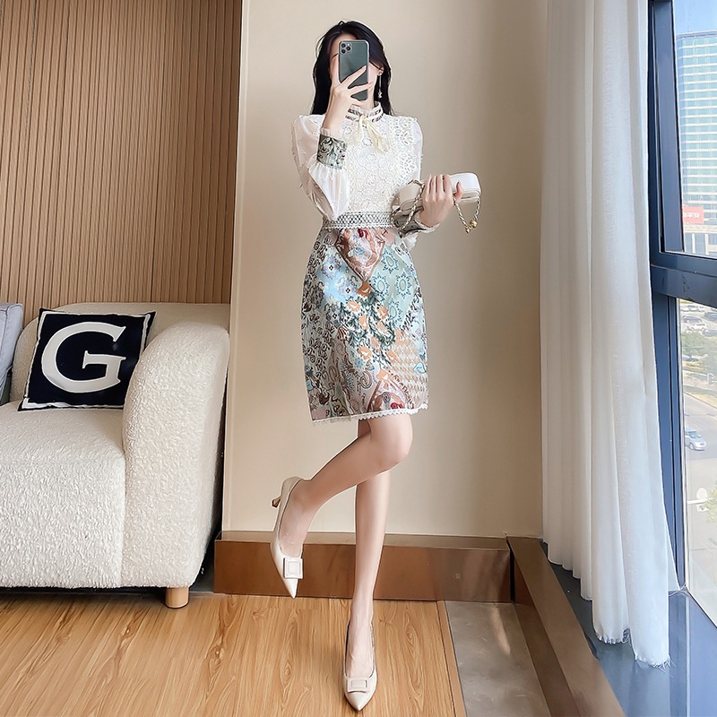 Chiếc váy dài mùa xuân đầu tiên, 2023, dây buộc dài kiểu Pháp, váy chỉnh sửa.