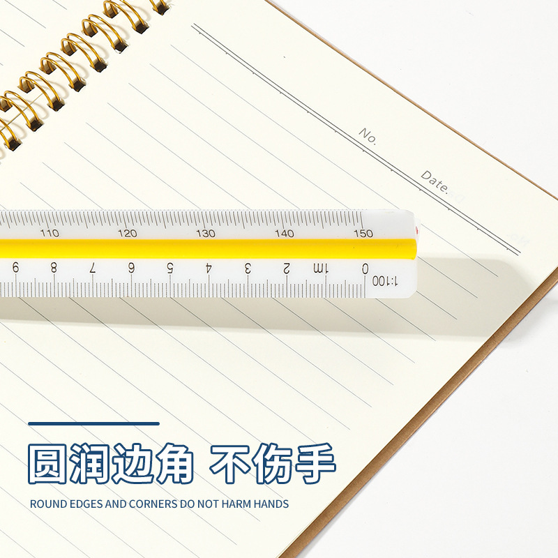 Stationary ruler for a 3D scale test for 3D scale students