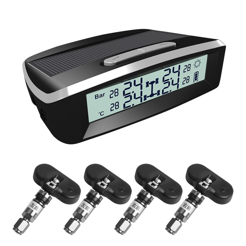 Theo dõi áp suất bánh xe với tpms mặt trời thử nghiệm áp suất thai nhi không dây nhúng trong màn hình áp suất cảm biến