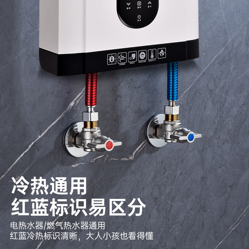 Tam giác sừng cao cấp, giá đồng và van nước nóng, 3 van chia đôi, 2 trên 2.