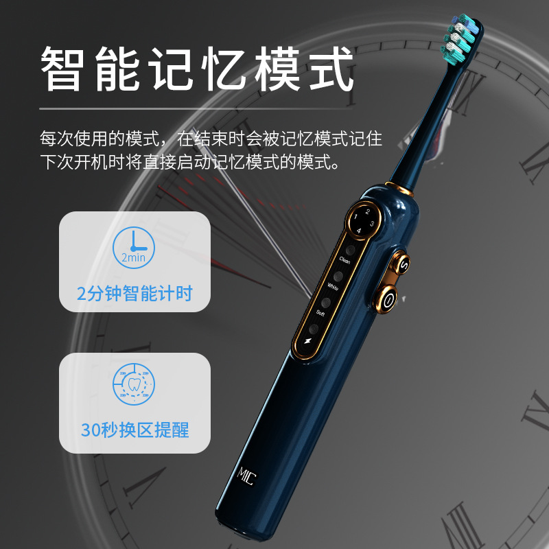 Electric toothbrush, high-end retrospect toothbrush, gift, 12-degree adjustment, 200 days' duration.