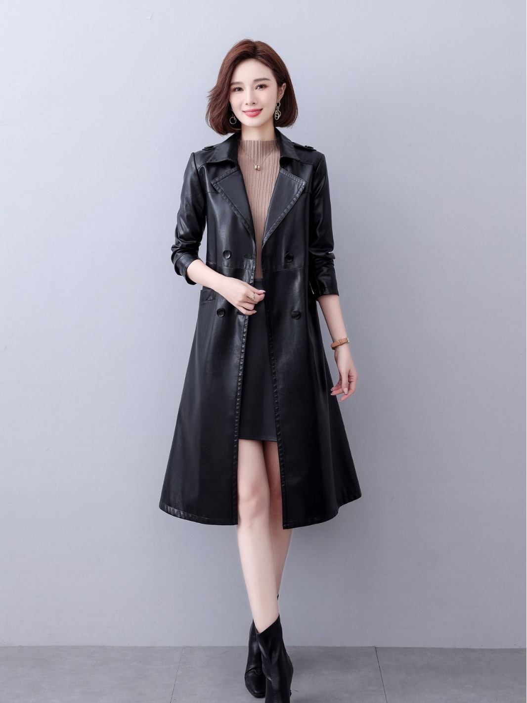 Heining fur coats, new retrospect, red-fashion merad, double-buttoned design coats.