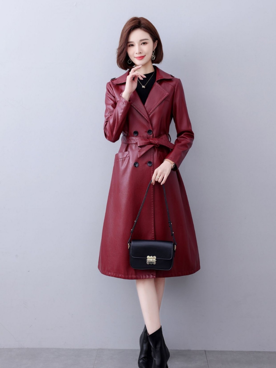 Heining fur coats, new retrospect, red-fashion merad, double-buttoned design coats.