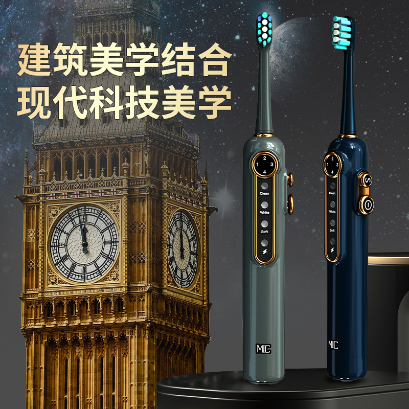 Electric toothbrush, high-end retrospect toothbrush, gift, 12-degree adjustment, 200 days' duration.