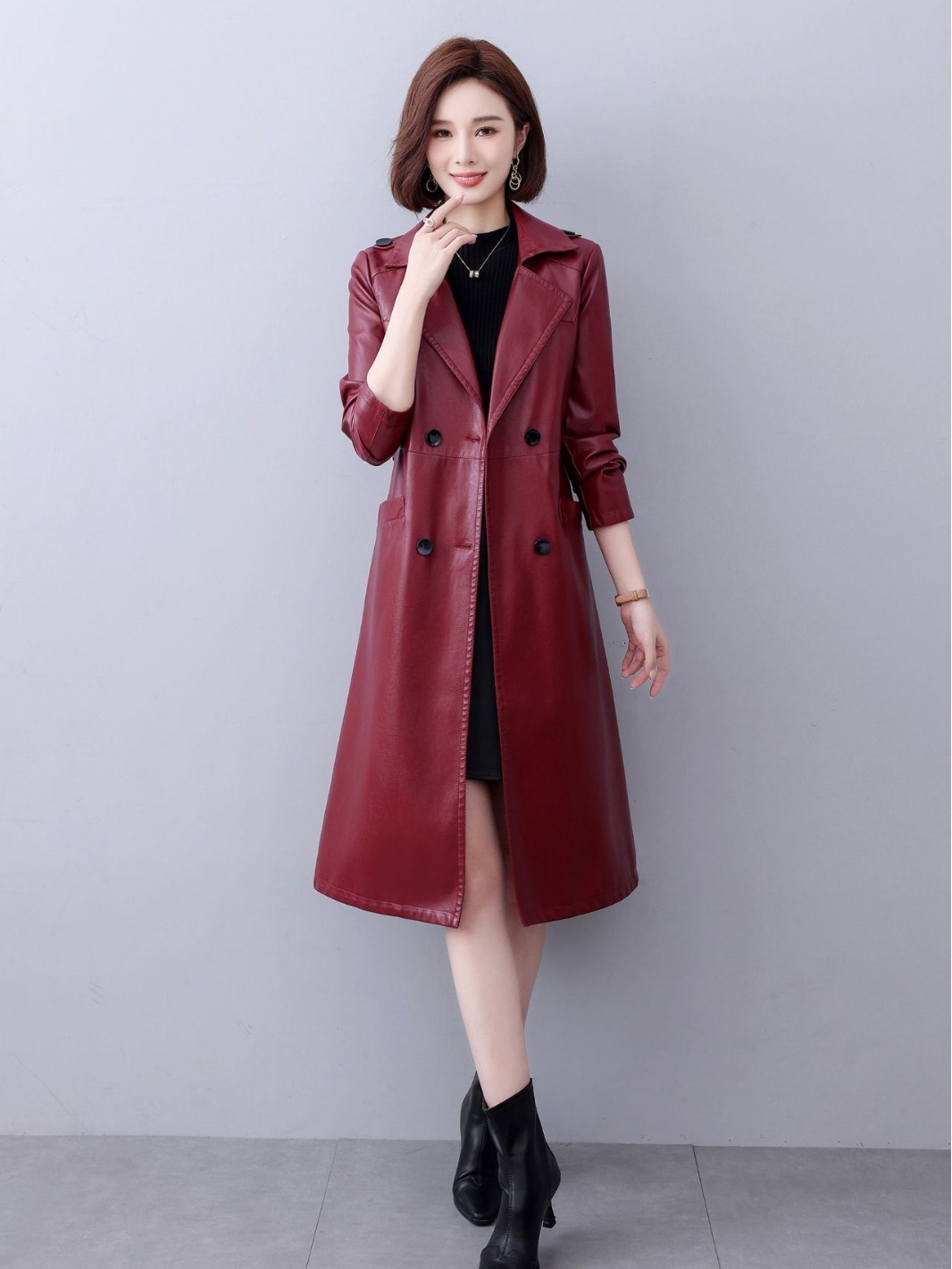 Heining fur coats, new retrospect, red-fashion merad, double-buttoned design coats.