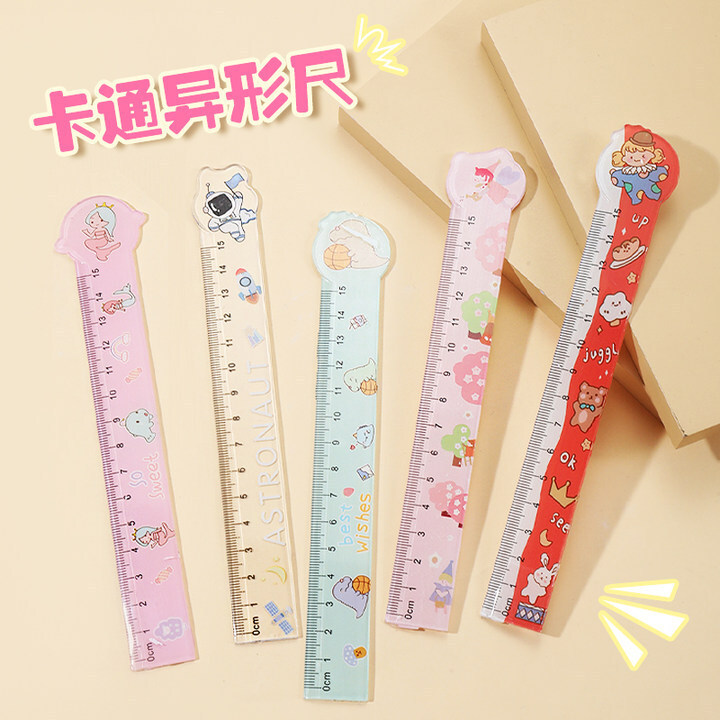 15-cm-cartoon creative, straight-skinned teacher day learning office ruler.