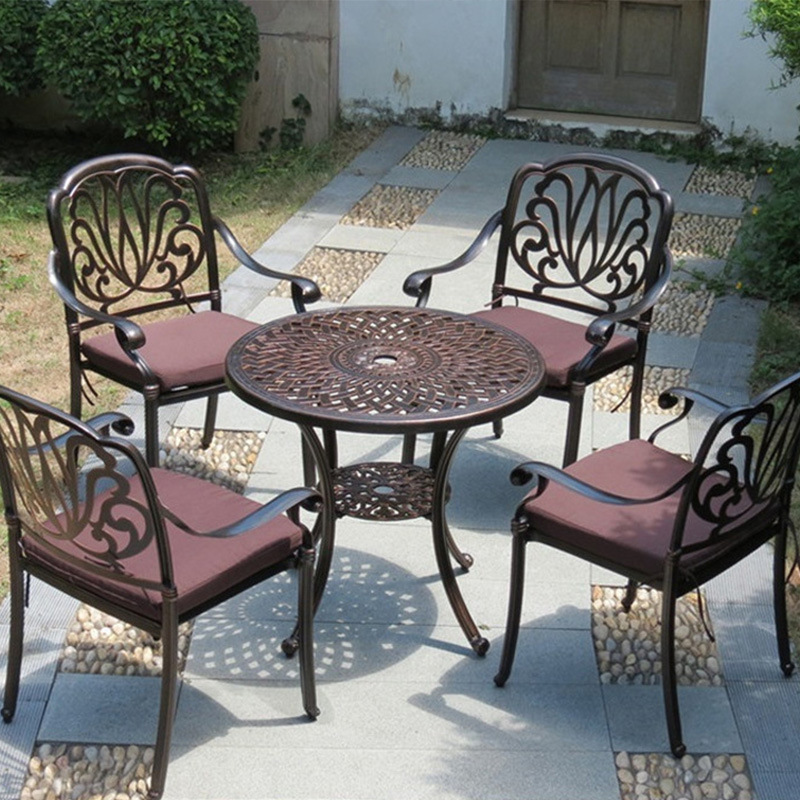 Aluminium courtyard table and chair combinations of roasted outdoor gardens with waterproof and oxidized gardens