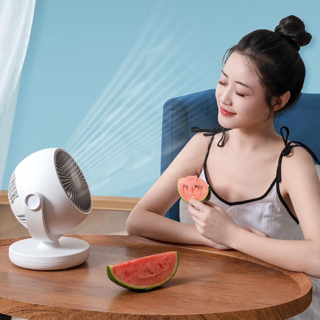 Daphne nhảy lên màn hình nền với một fan vòng tròn với một thiết bị điều khiển máy tính nhỏ.