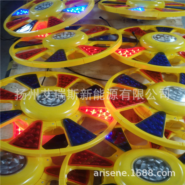 Solar spinlight turnlight traffic warning road construction road road road road sign LED red, white, blue and sunflower light