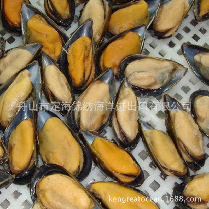Half-shell mussels, frozen shellfish, seafood, typhus, export quality plant.