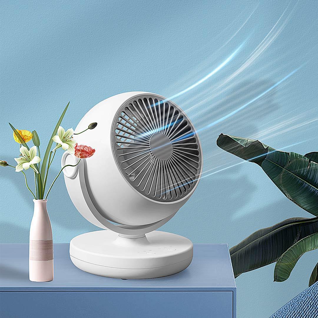 Daphne nhảy lên màn hình nền với một fan vòng tròn với một thiết bị điều khiển máy tính nhỏ.