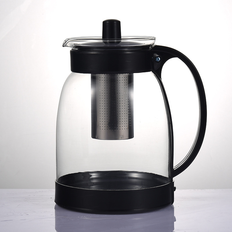 玻璃家用泡茶壶咖啡壶1800ml 带不锈钢过滤网玻璃茶壶 厂家批发