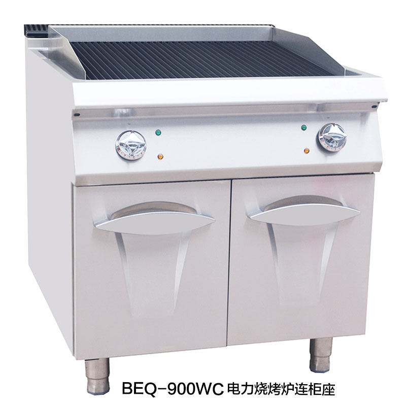A built-in electric thermal grill and a commercial barbecuer, a volcanic barbecuer.