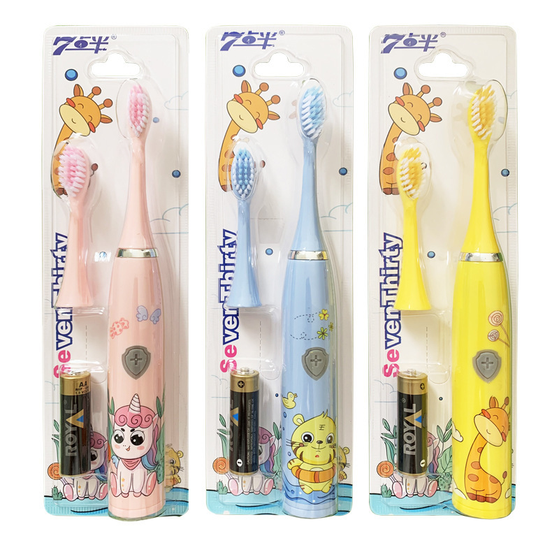 Children electric toothbrushing children aged 6 to 12 years charged soft hair toothbrush instead of brushing head electric toothbrushing sounded cartoons