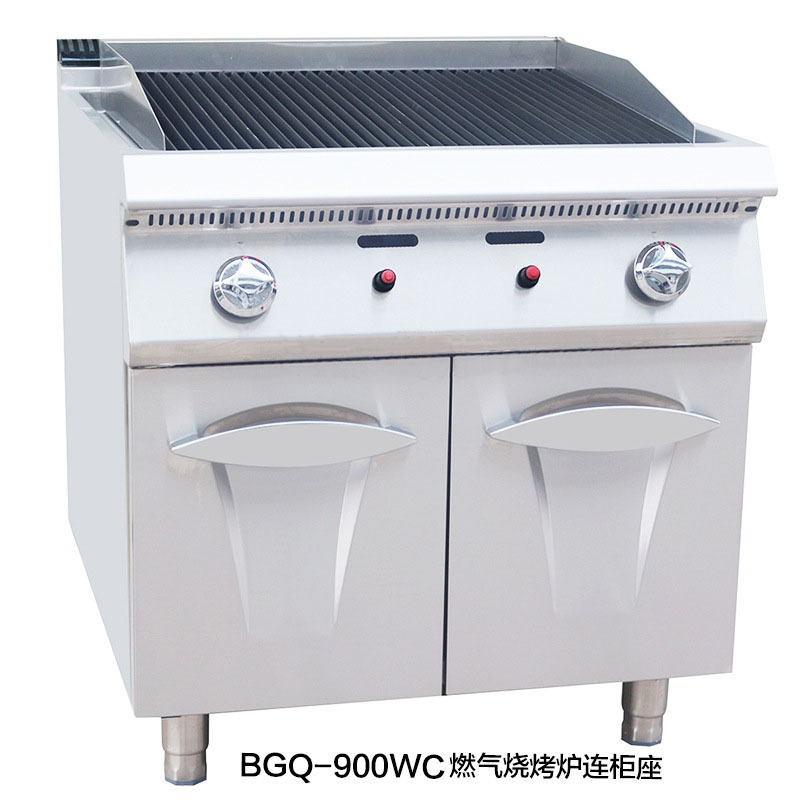 A built-in electric thermal grill and a commercial barbecuer, a volcanic barbecuer.