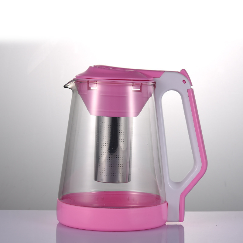 新款玻璃泡茶壶 茶具带不锈钢过滤网大容量2000ML 茶壶19001B