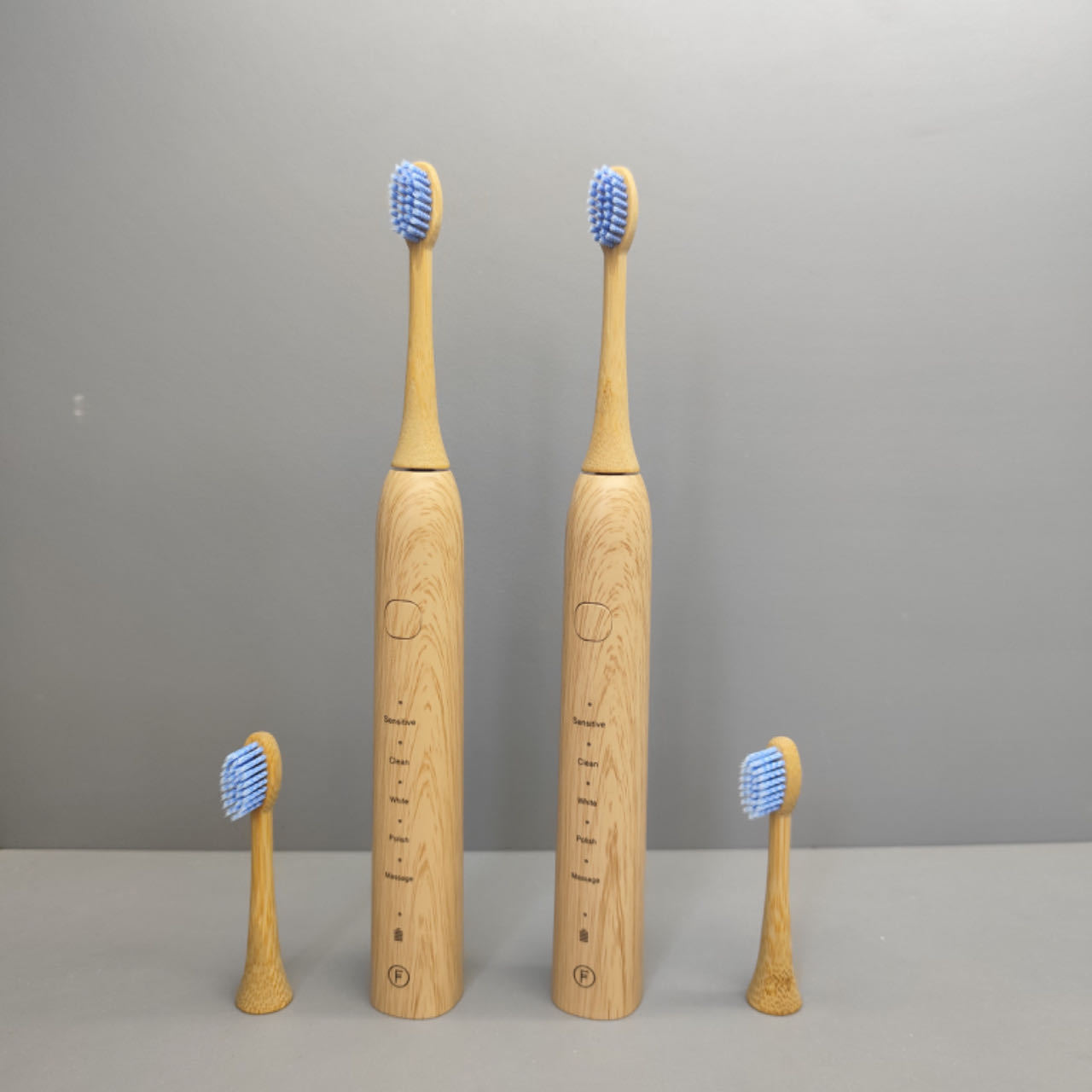 The green magnetic suspension of acoustic wave electric bamboo toothbrush, set in five.