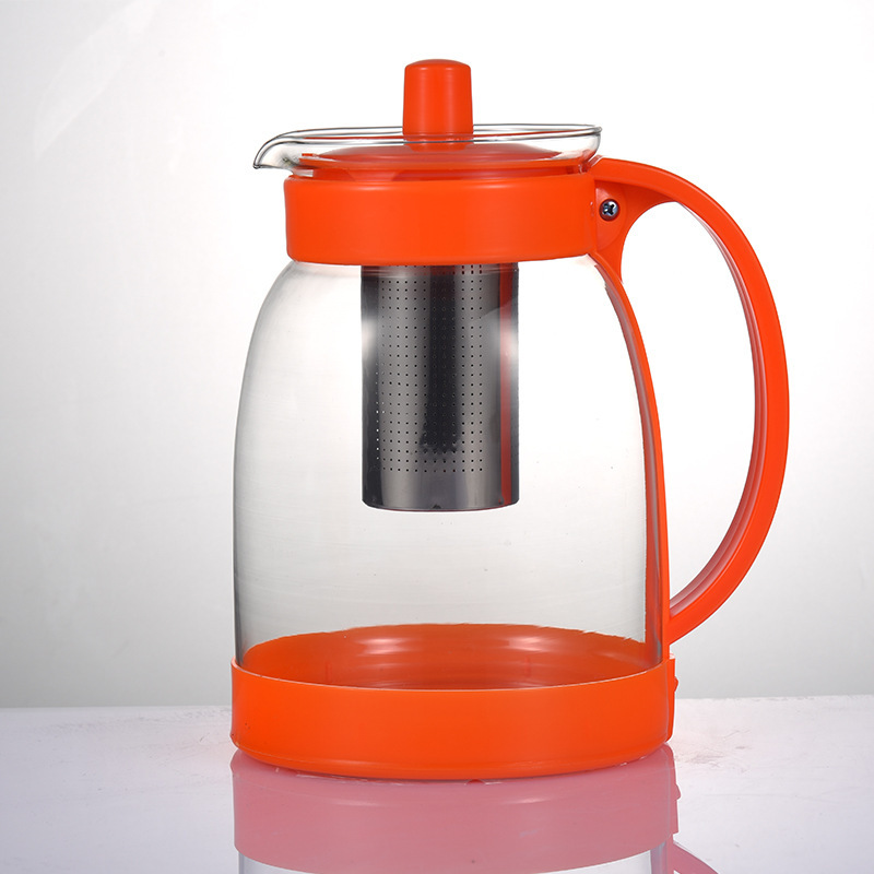 玻璃家用泡茶壶咖啡壶1800ml 带不锈钢过滤网玻璃茶壶 厂家批发
