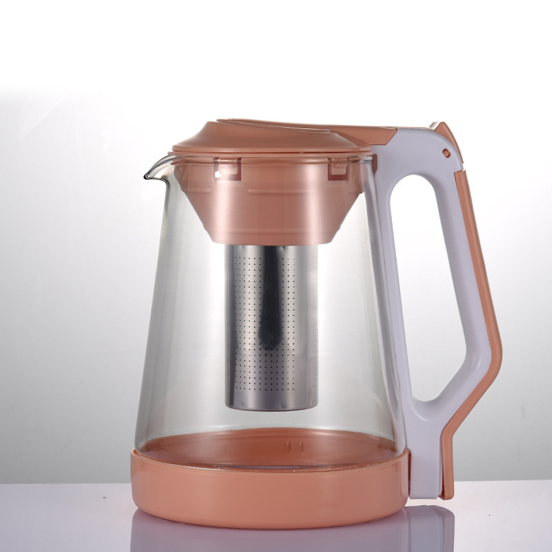 新款玻璃泡茶壶 茶具带不锈钢过滤网大容量2000ML 茶壶19001B