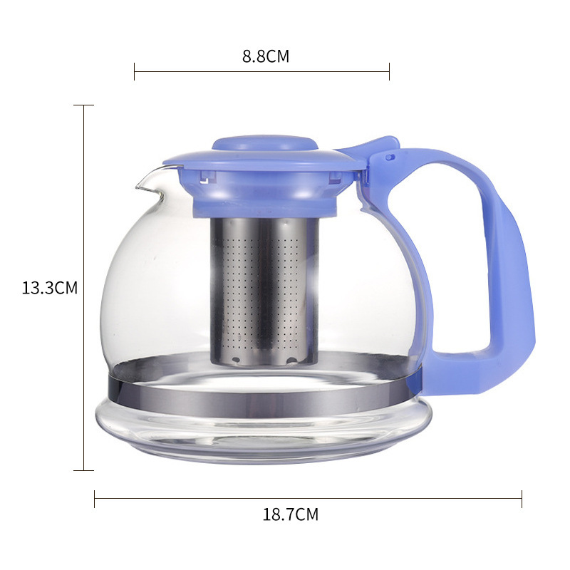 玻璃泡茶壶带过滤网红茶绿茶家用办公室冲茶器大容量1600ML